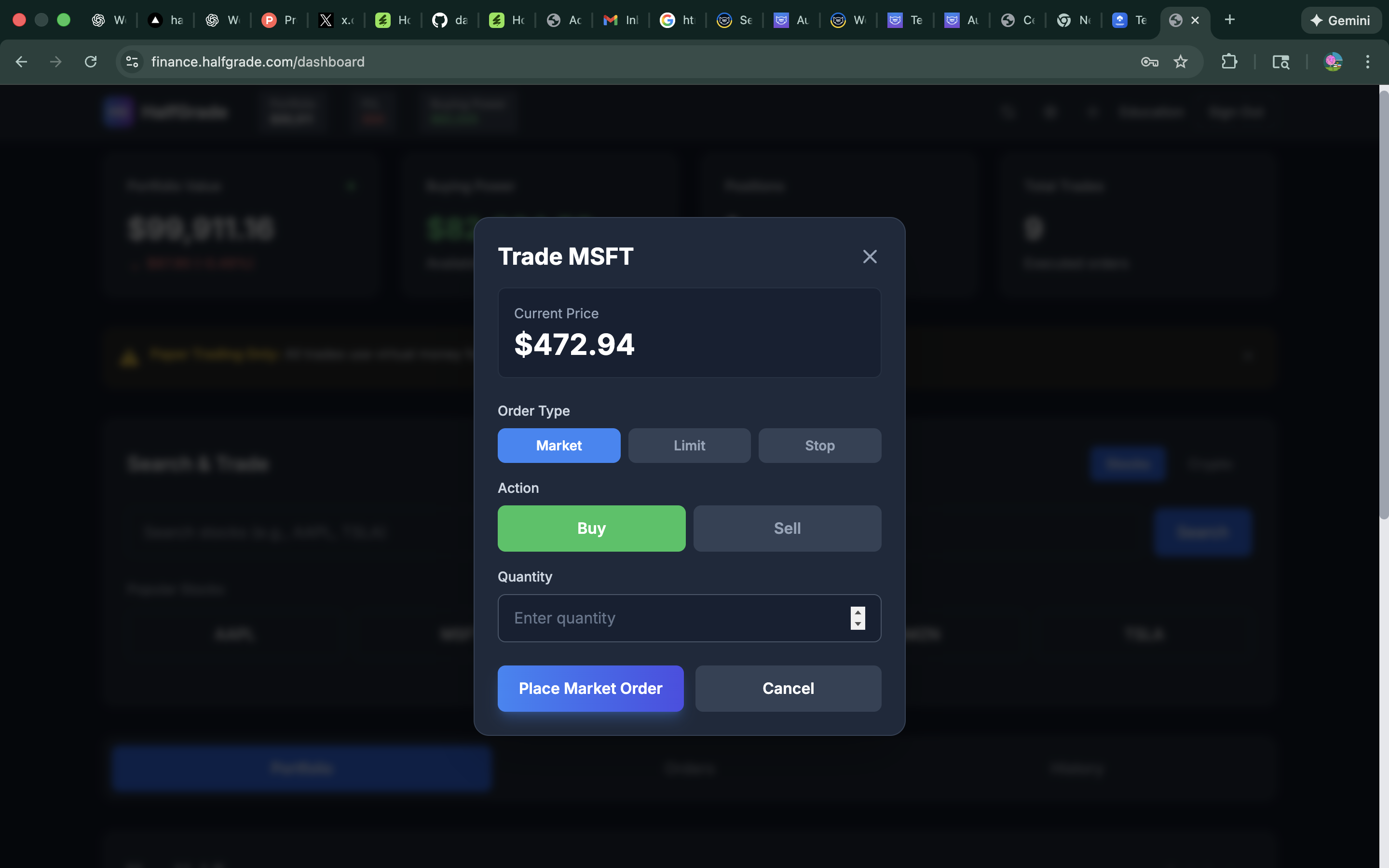 HalfGrade Finance Market Data